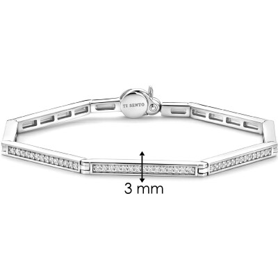 Bracelet Ti Sento en argent plaqué platine et oxyde de zirconium