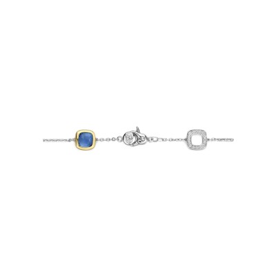 Bracelet Ti Sento en argent doré et cristal synthétique bleu