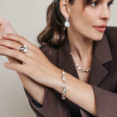 Bracelet Ti Sento en argent doré et cristal synthétique