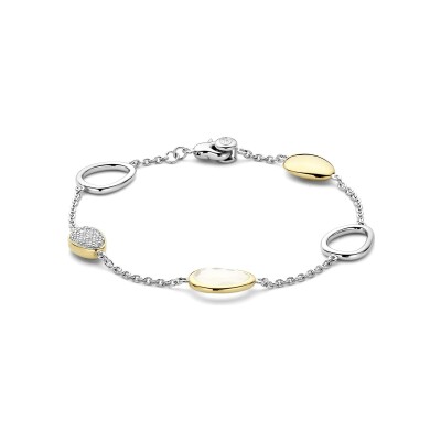 Bracelet Ti Sento en argent doré et cristal synthétique
