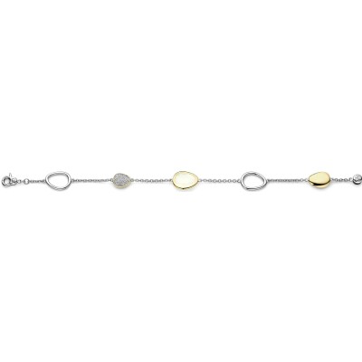 Bracelet Ti Sento en argent doré et cristal synthétique