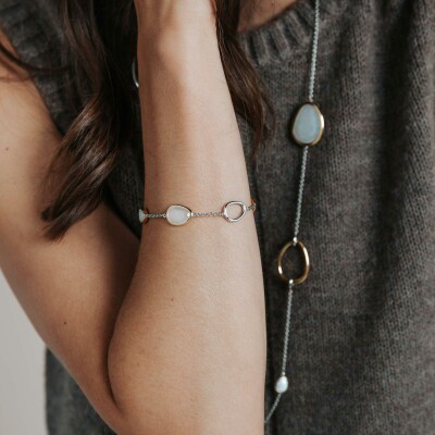 Bracelet Ti Sento en argent doré et cristal synthétique