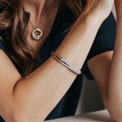 Bracelet Ti Sento en argent doré et oxyde de zirconium