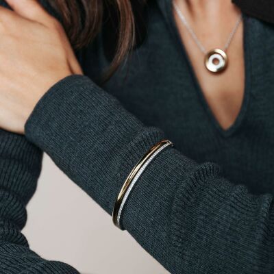 Bracelet Ti Sento en argent doré et oxyde de zirconium