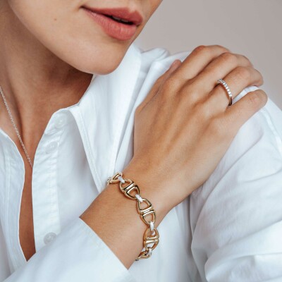 Bracelet Ti Sento en argent doré et oxyde de zirconium