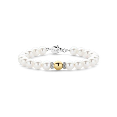 Bracelet Ti Sento en argent doré et perle d'imitation