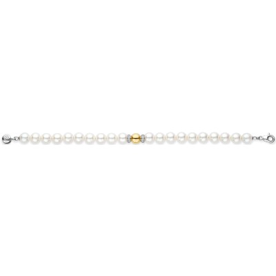 Bracelet Ti Sento en argent doré et perle d'imitation