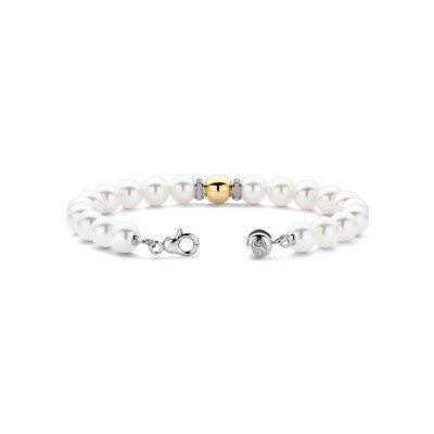 Bracelet Ti Sento en argent doré et perle d'imitation