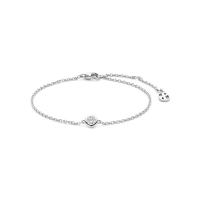 Bracelet Ti Sento en argent plaqué platine et oxyde de zirconium