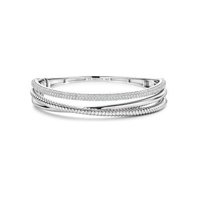 Bracelet Ti Sento en argent plaqué platine et oxyde de zirconium