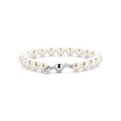 Bracelet Ti Sento en argent plaqué platine et perle d'imitation