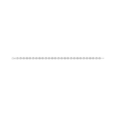 Collier maille grain-café en argent, taille 50cm