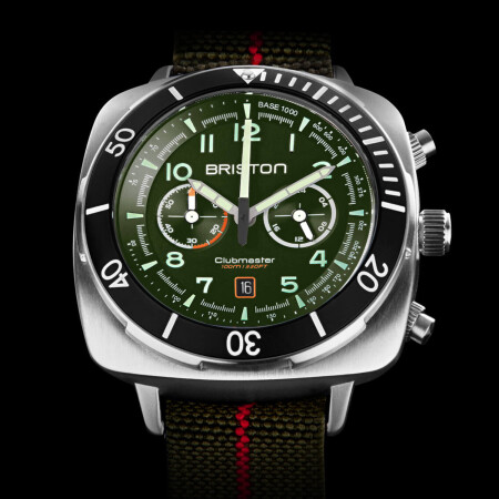 Montre Briston Clubmaster Outdoor Acier - Vert 23144.S.O.16.EGA