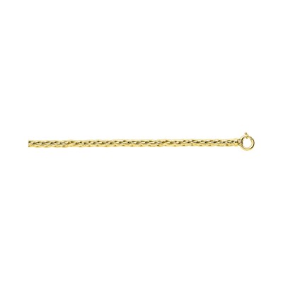 Chaîne palmier creuse en or jaune, 45cm