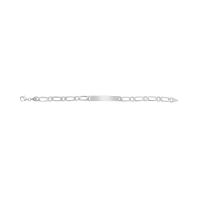 Gourmette maille cheval alternée en argent