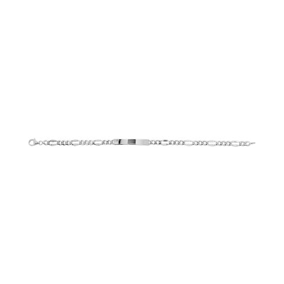 Gourmette maille alternée en argent, taille 18cm