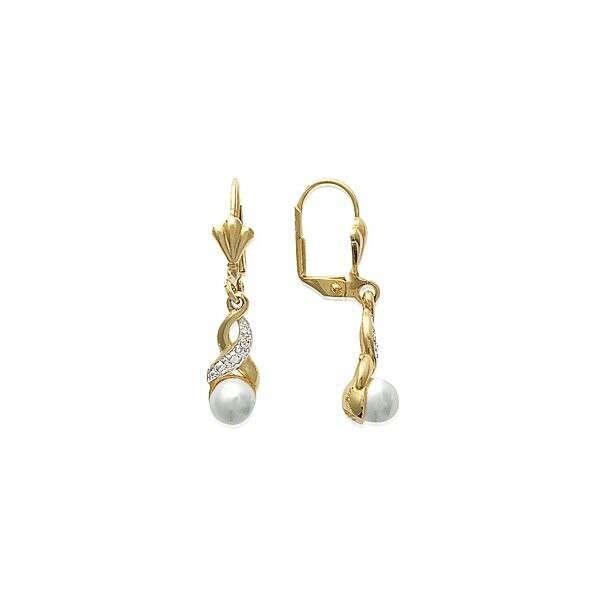 Boucles d'oreilles en plaqué or et perles d'imitation