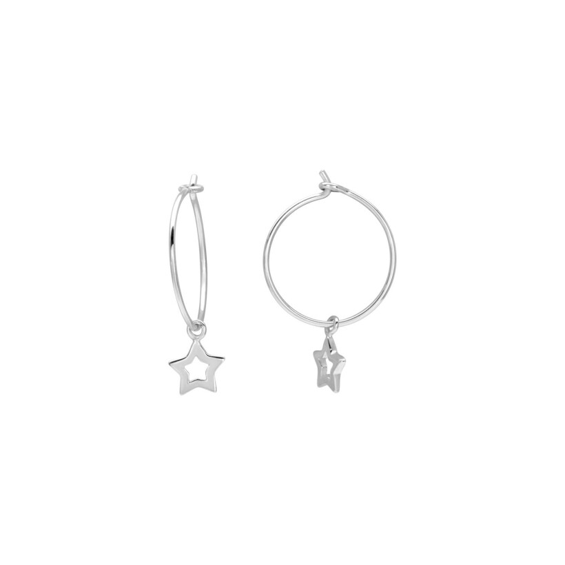 Boucles d'oreilles en argent rhodié