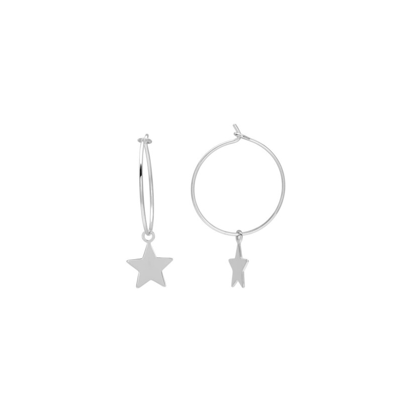 Boucles d'oreilles en argent rhodié