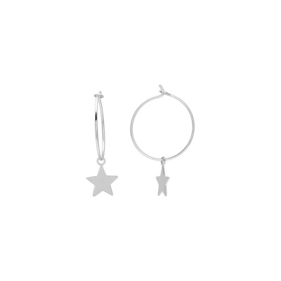 Boucles d'oreilles en argent rhodié