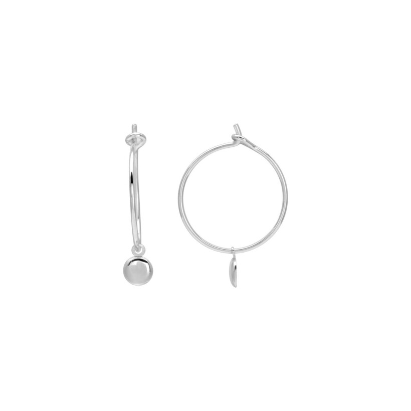 Boucles d'oreilles en argent rhodié