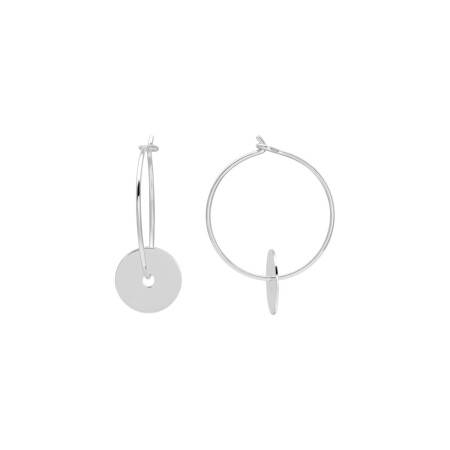 Boucles d'oreilles en argent rhodié