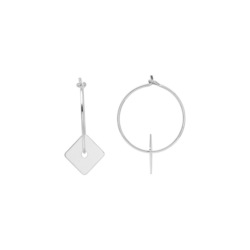 Boucles d'oreilles en argent rhodié