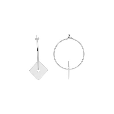 Boucles d'oreilles en argent rhodié