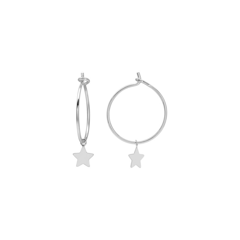 Boucles d'oreilles en argent rhodié