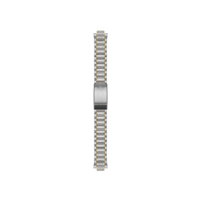 Bracelet montre Rochet Keel en acier maille paillasson poli et satiné, bicolore doré, anse courbe/tube - 18mm