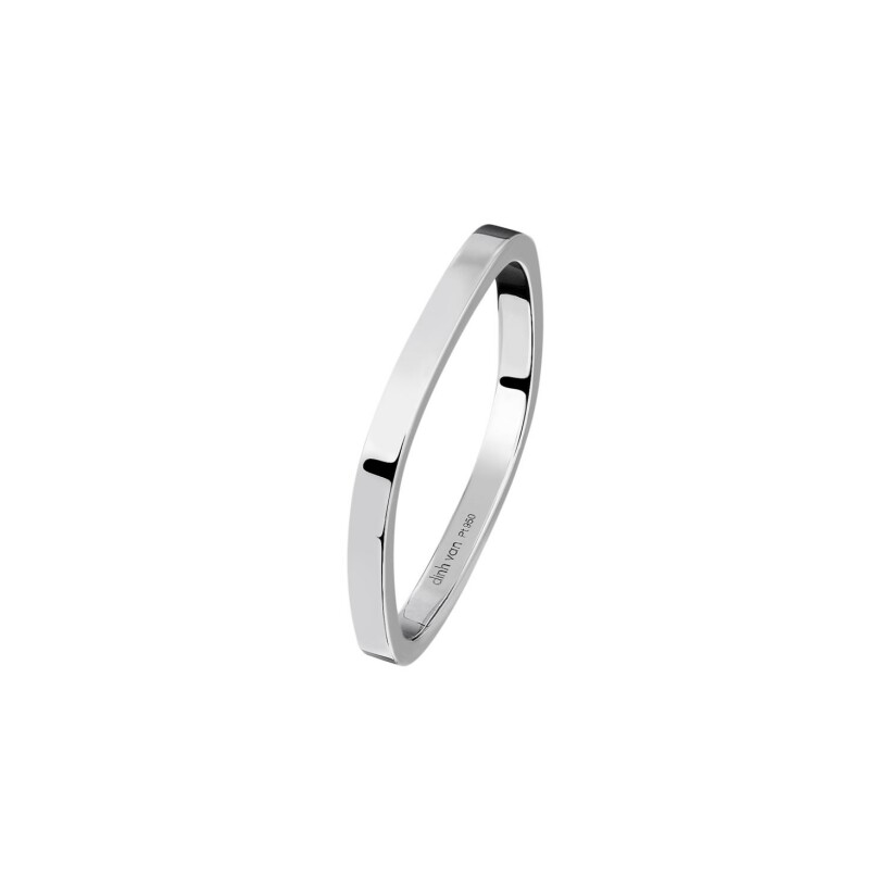 dinh van square wedding ring, platinium, 2mm