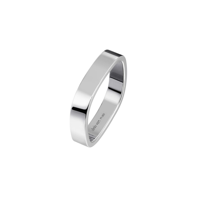 dinh van square wedding ring, platinium, 4mm