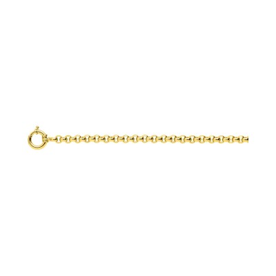 Chaîne jaseron creuse ronde en or jaune, 45cm