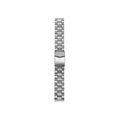 Bracelet montre Rochet Diver en acier pvd maille paillasson poli et satiné, noir, anse tube - 22mm