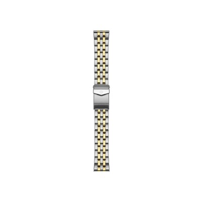 Bracelet montre Rochet Argos en acier doré maille paillasson poli et satiné, doré, anse tube - 20mm