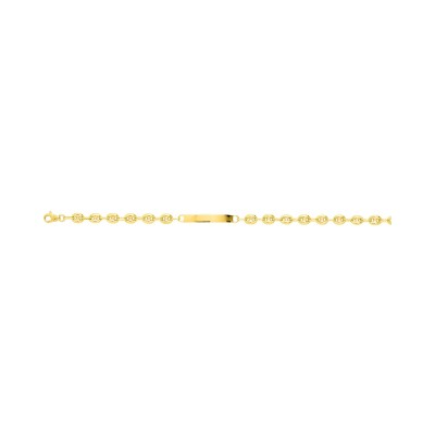 Gourmette maille grain de café en or jaune