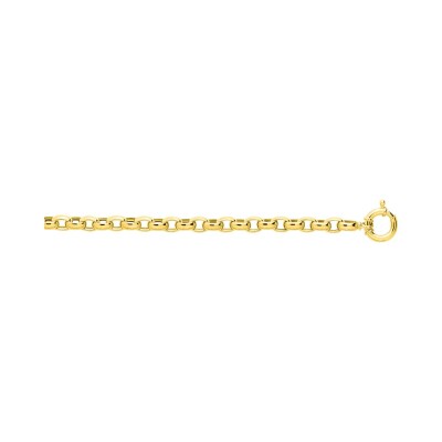 Chaîne jaseron creuse ovale en or jaune, 45cm