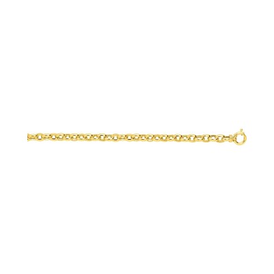 Chaîne jaseron creuse ovale en or jaune, 45cm