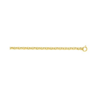 Chaîne marine creuse ovale en or jaune, 45cm