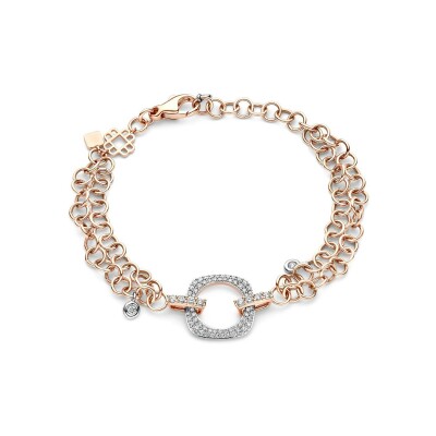 BIGLI Elements-armband in roségoud, witgoud en diamant