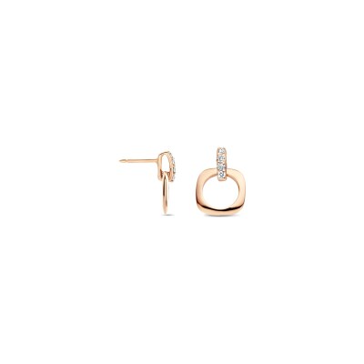 BIGLI Elements oorbellen in roségoud en diamant
