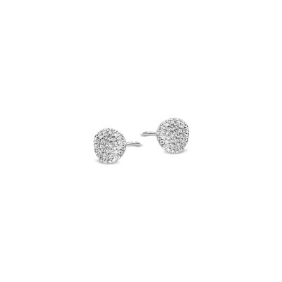 BIGLI Mini Waves oorbellen in witgoud en diamant