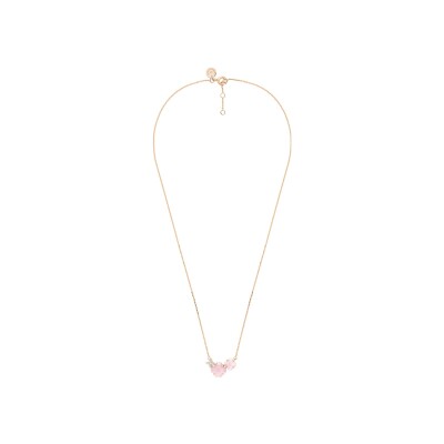 Collier Morganne Bello Bouquet en or rose, opale, quartz rose et diamants