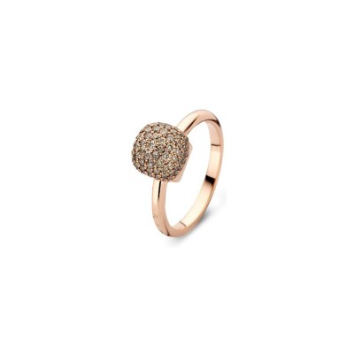 Bague BIGLI Mini Sweety en or rose et diamants bruns