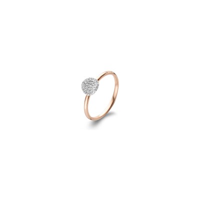 BIGLI Mini Waves ring in roségoud, witgoud en diamant