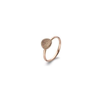 BIGLI Mini Waves-ring in roségoud en champagnekleurige diamant