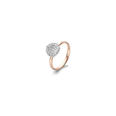 BIGLI Mini Waves-ring in roségoud, witgoud en diamant