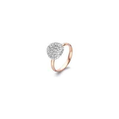 BIGLI Mini Waves-ring in roségoud, witgoud en diamant