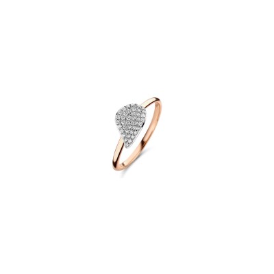BIGLI Mini Leaves-ring in roségoud, witgoud en diamant