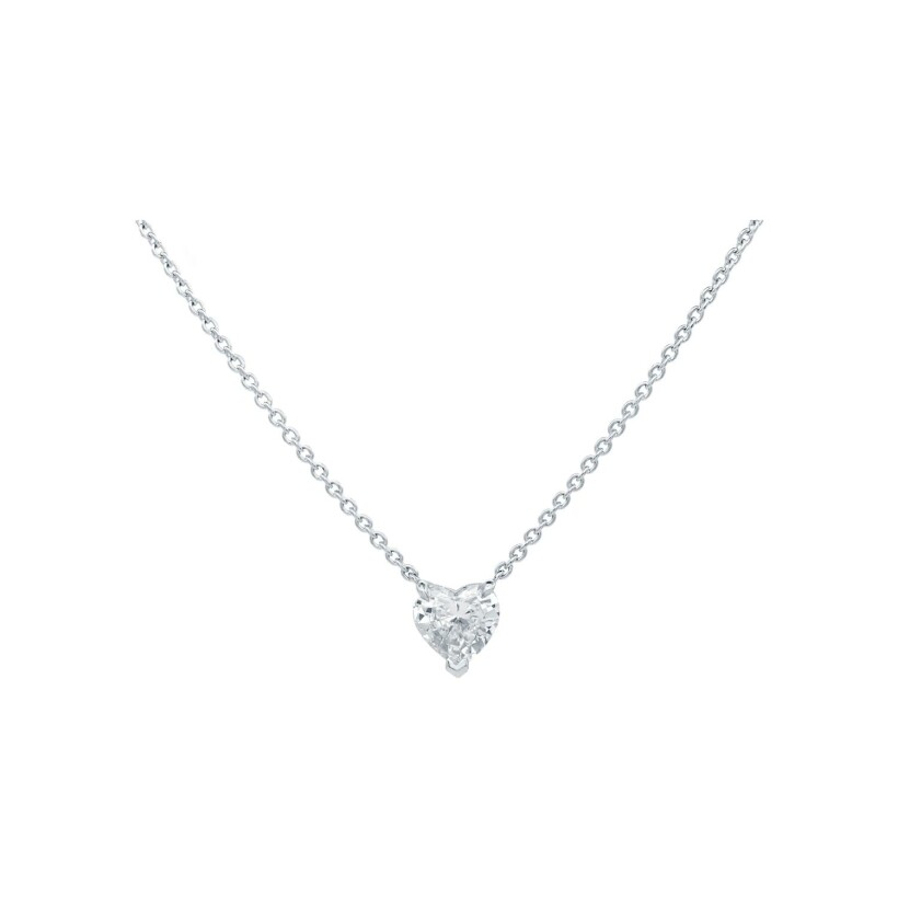 Certified heart shaped diamond solitaire, white gold
